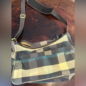 Dakine Checked Gym Bag in Green, Blue and Gray